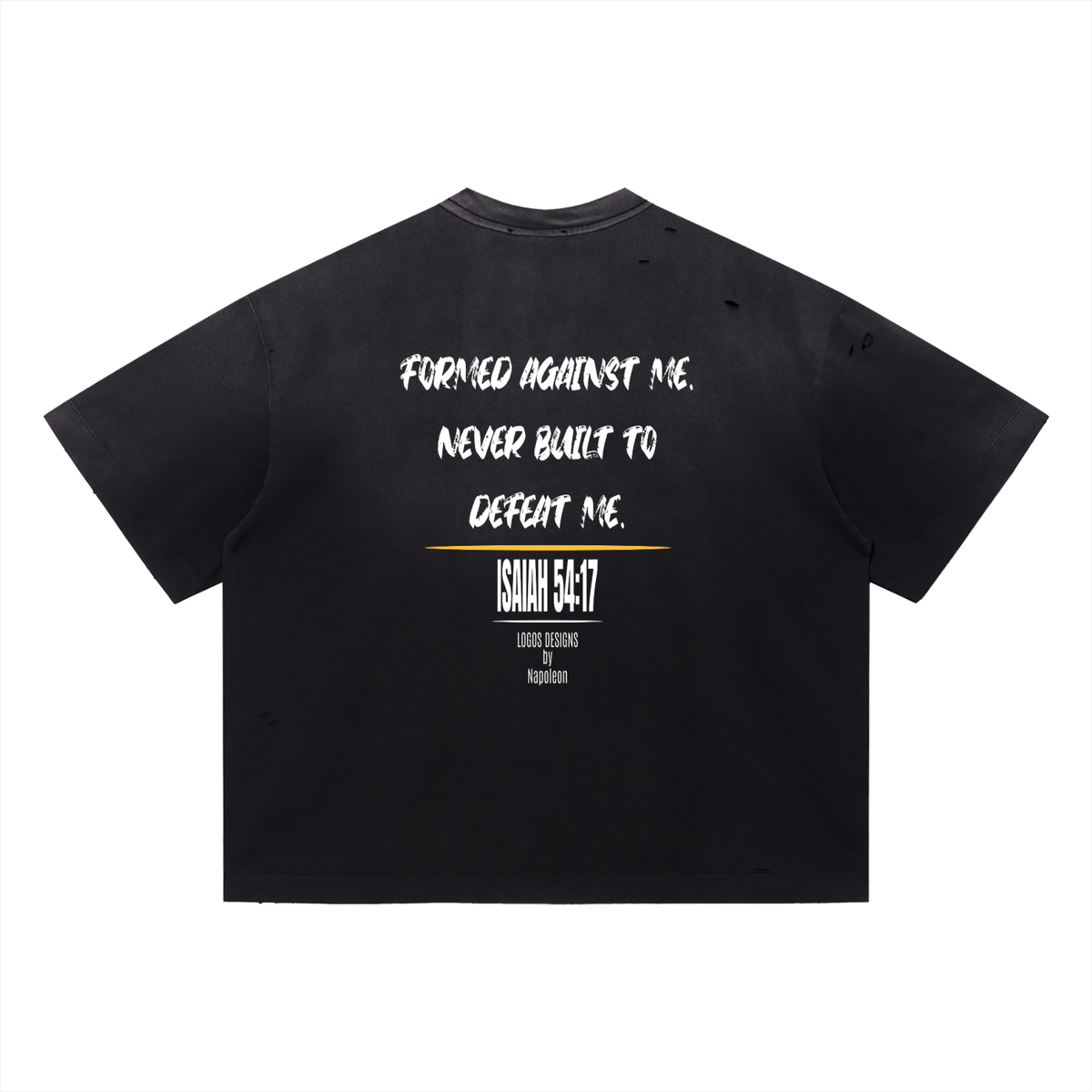 Vintage Washed Distressed Boxy Oversized T-Shirt (UNDEFEATED)