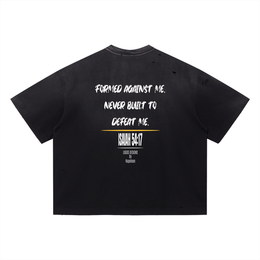 Vintage Washed Distressed Boxy Oversized T-Shirt (UNDEFEATED)