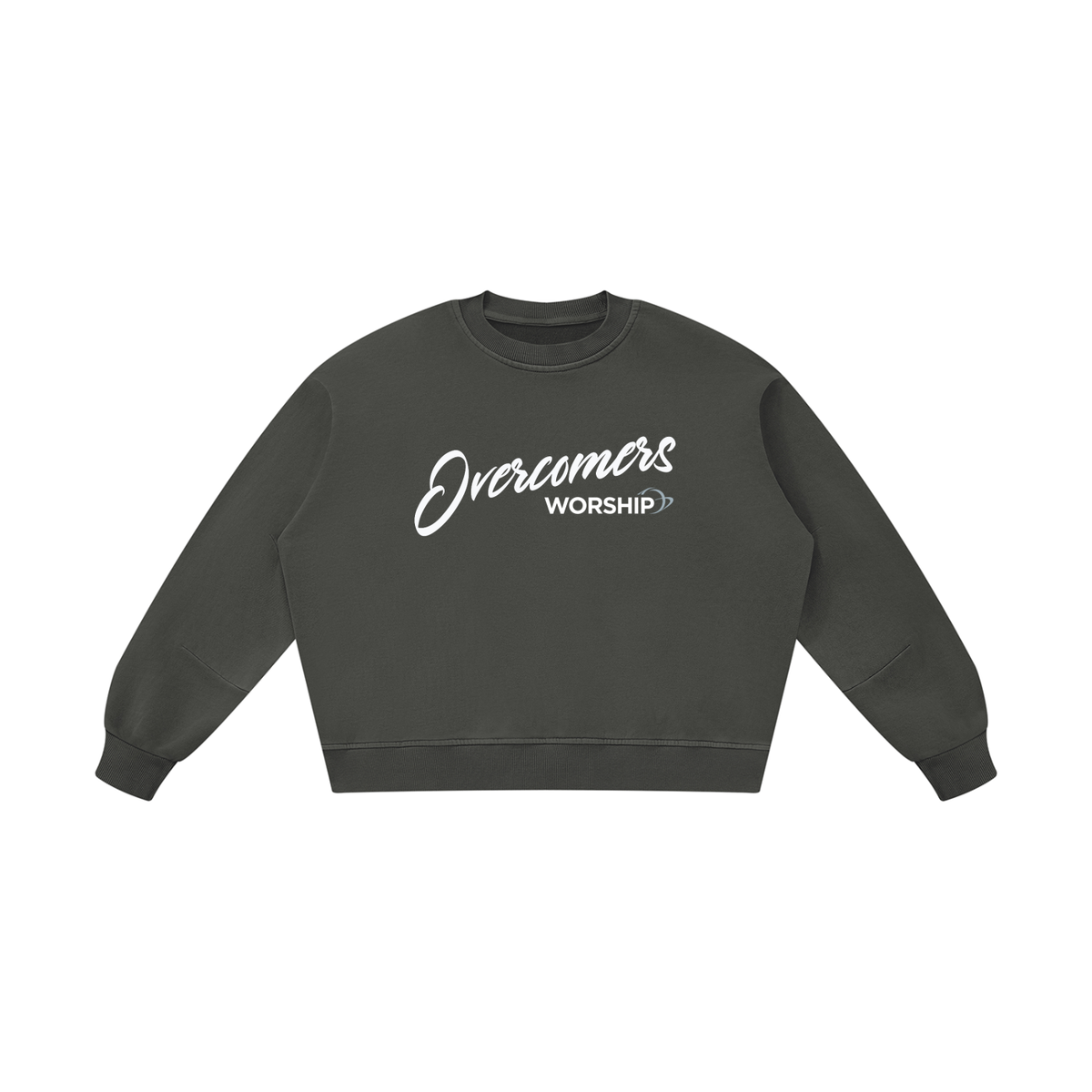 Overcomers Worship Vintage Washed Boxy Sweatshirt
