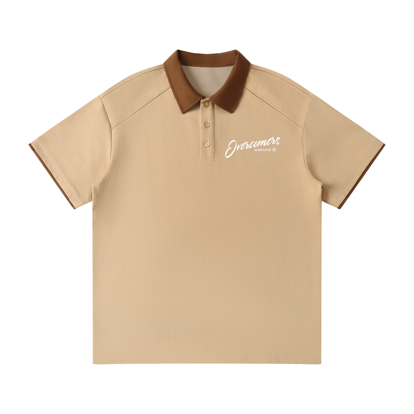 Overcomers Worship Contrast Collar Raglan Polo