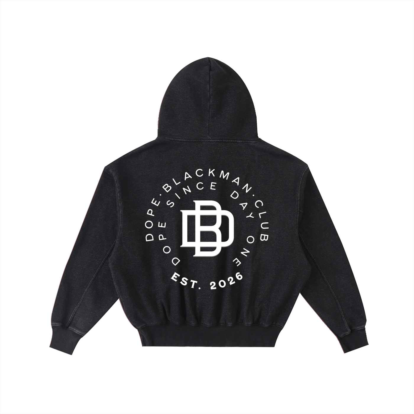 Frayed Enzyme Washed Fleece Hoodie