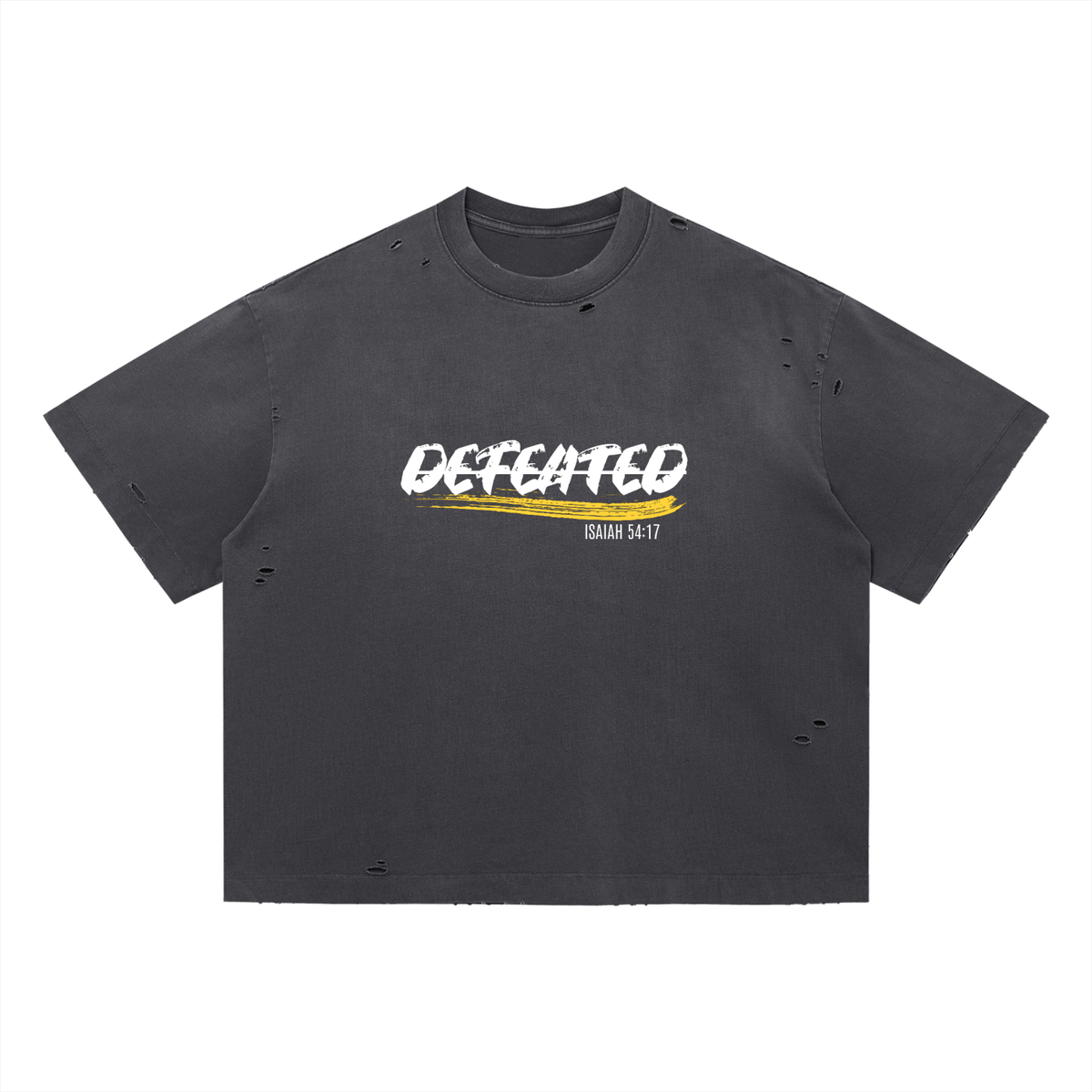 Vintage Washed Distressed Boxy Oversized T-Shirt (UNDEFEATED)