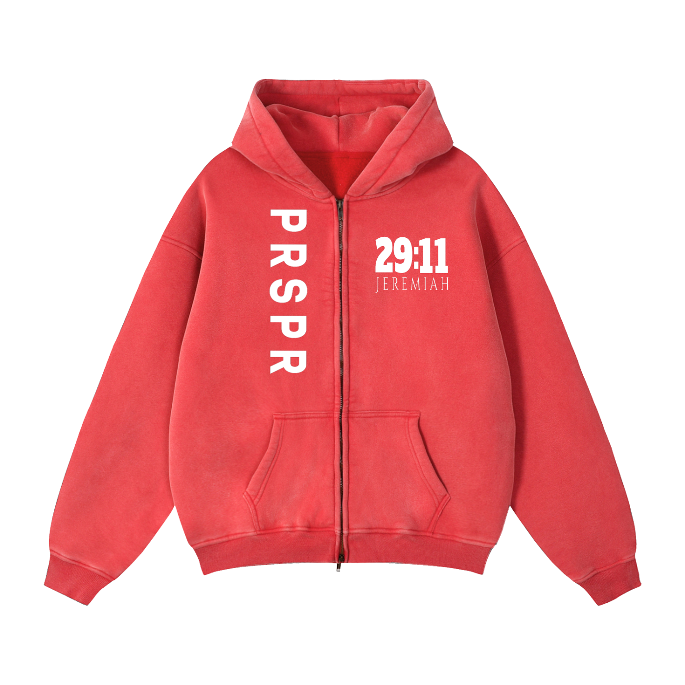 Zip-Through Boxy Fleece Hoodie