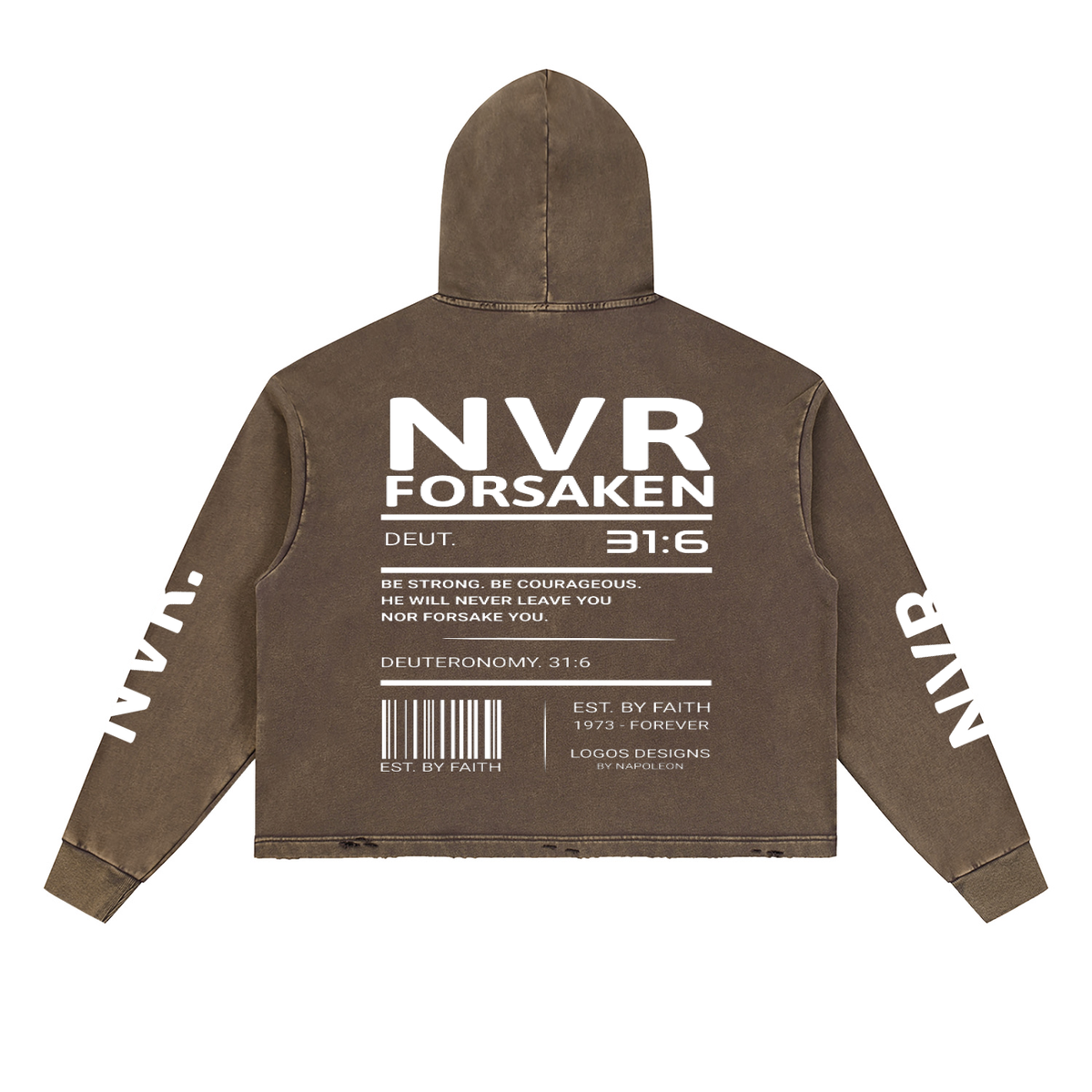 Vintage Washed Frayed-Hem Hoodie (NVR)