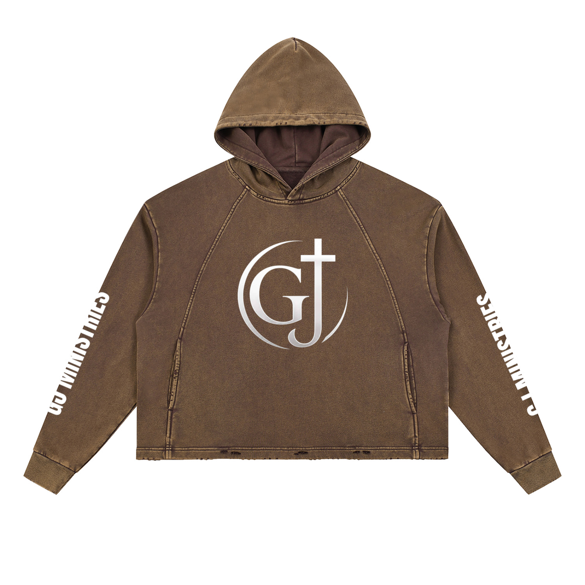 Vintage Washed Frayed-Hem Hoodie (GJ)