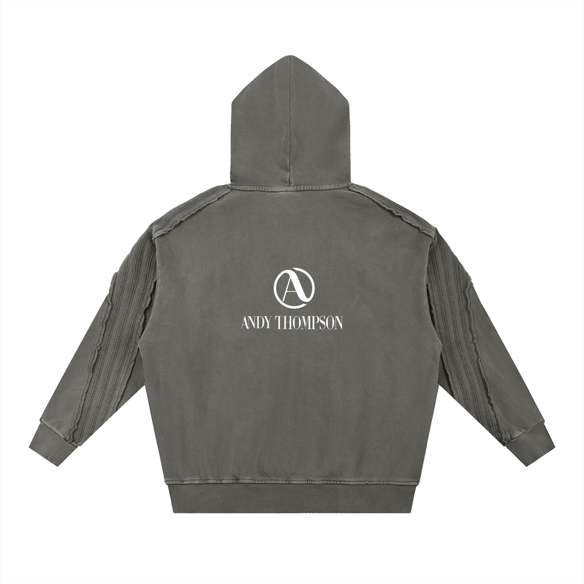 Snow Washed Tape Raw Edge Hoodie