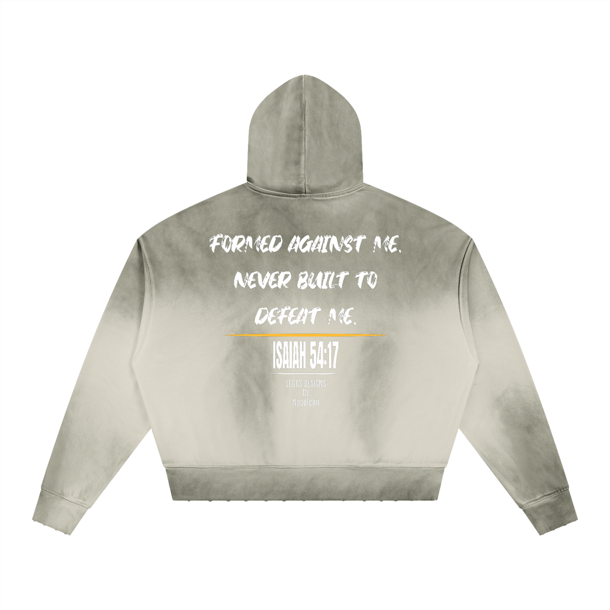 Unisex Sunfade Distressed Boxy Hoodie (Undefeated)