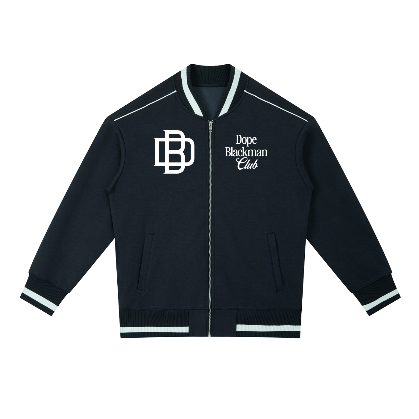 Dope Blackman Club Contrast Piping Zip Bomber Jacket