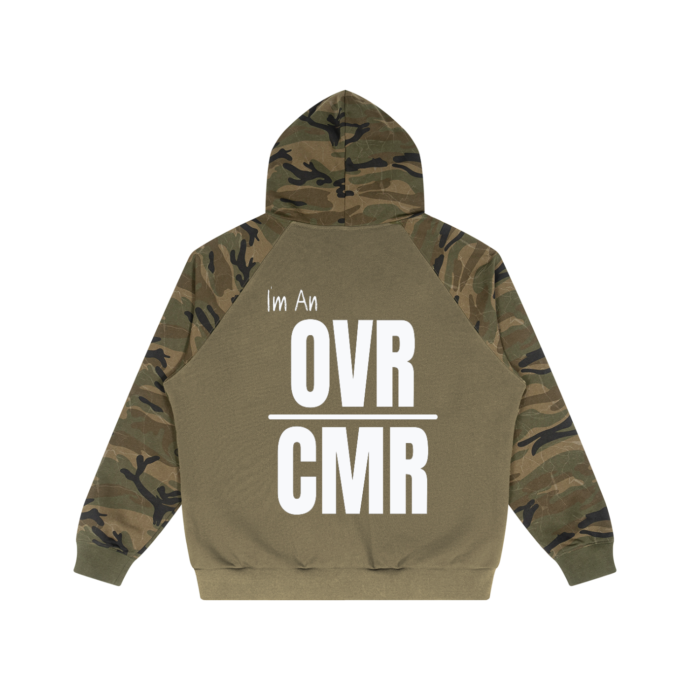Unisex Camo-Splice Raglan Zip Hoodie