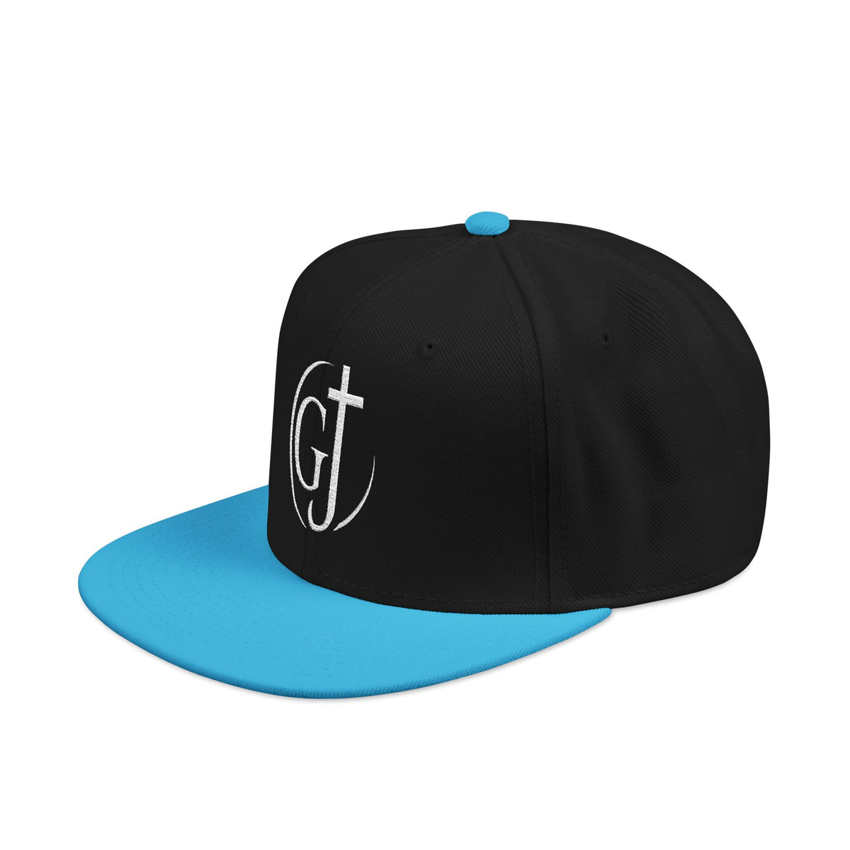Embroidered GT Script Snapback Hat — Distressed Monogram Baseball Cap