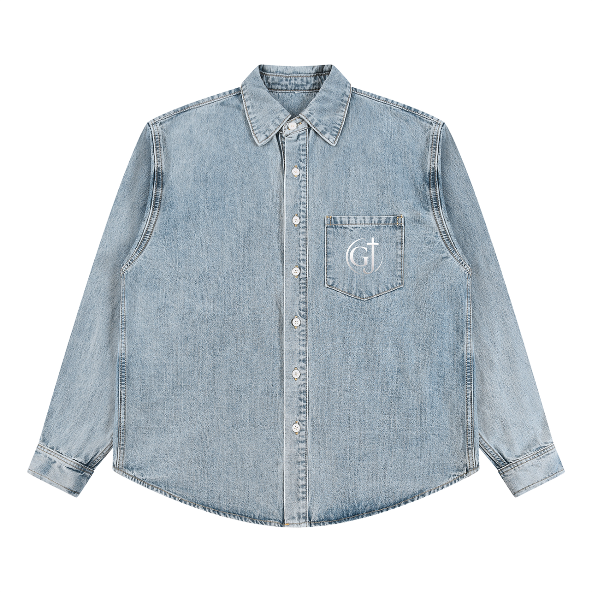 Unisex Vintage Wash Denim Shirt (GJ)