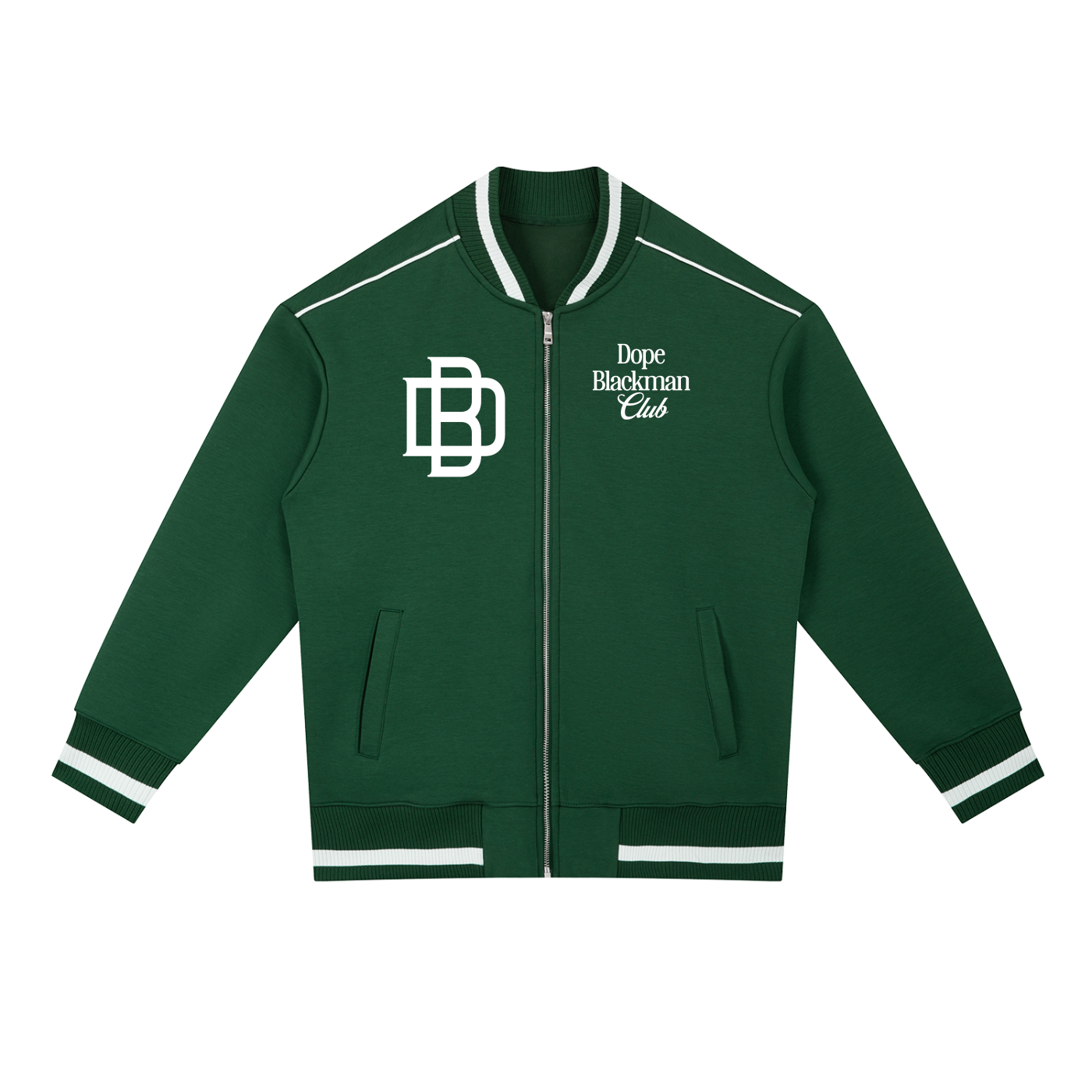 Dope Blackman Club Contrast Piping Zip Bomber Jacket