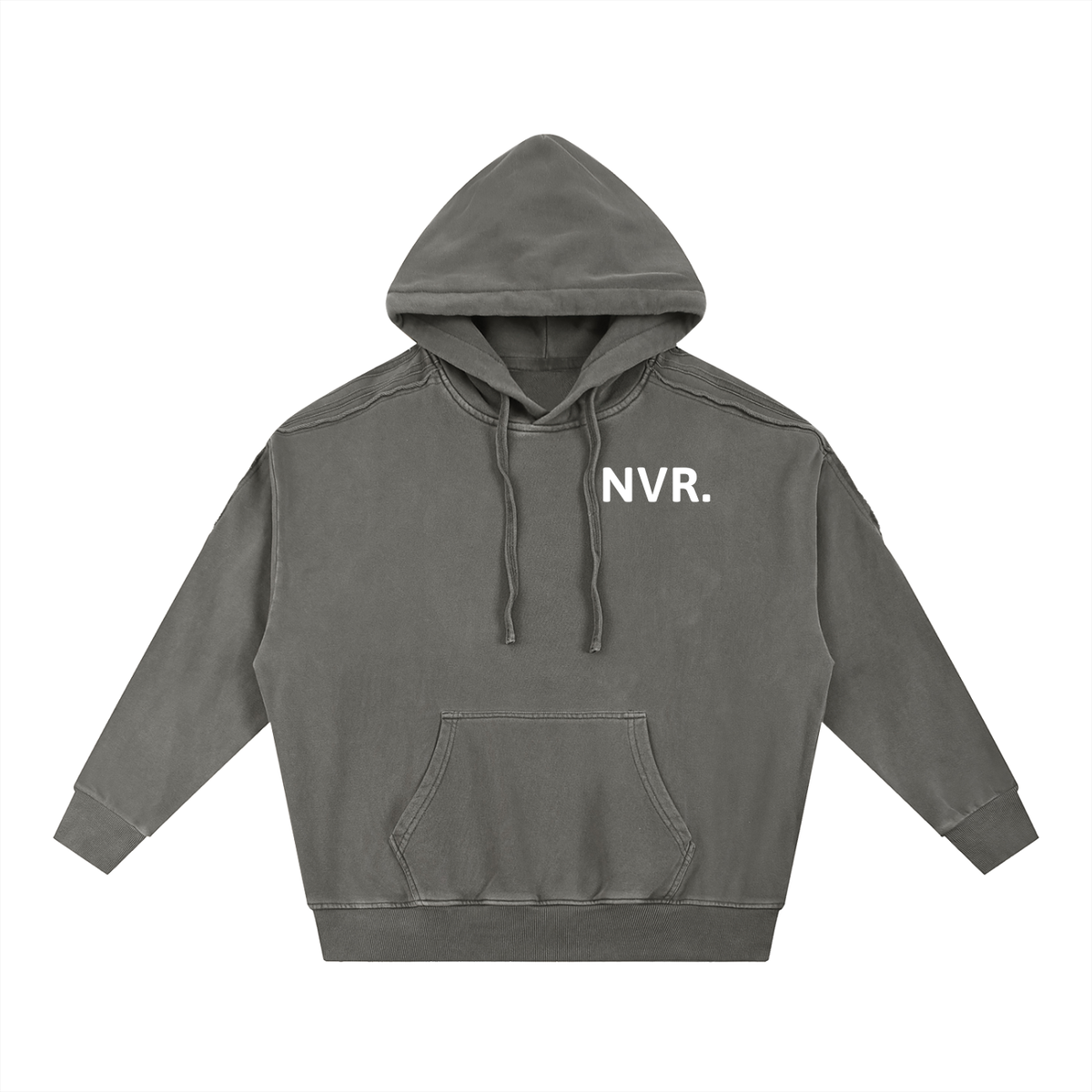 Snow Washed Tape Raw Edge Hoodie