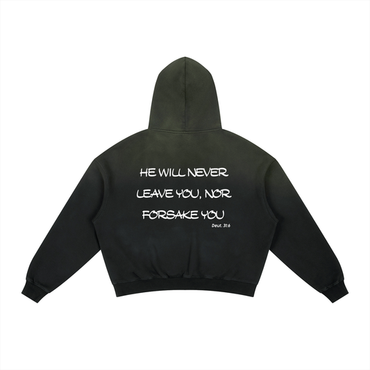 Frayed Sunfade Boxy Fleece Hoodie