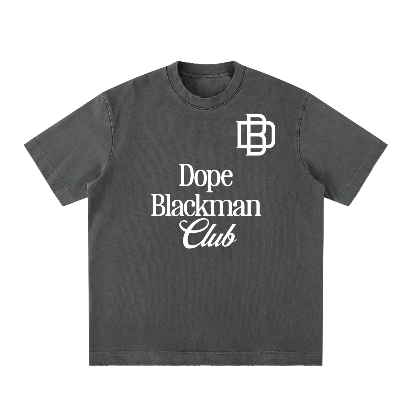 Dope Blackman Club Vintage Washed Frayed T-Shirt