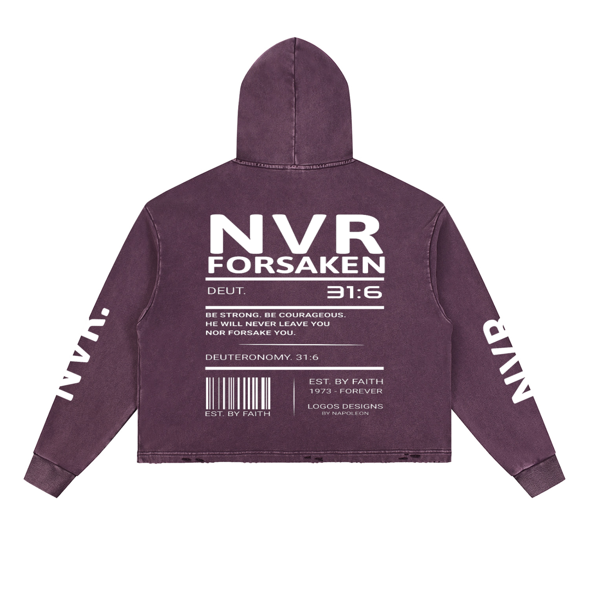 Vintage Washed Frayed-Hem Hoodie (NVR)