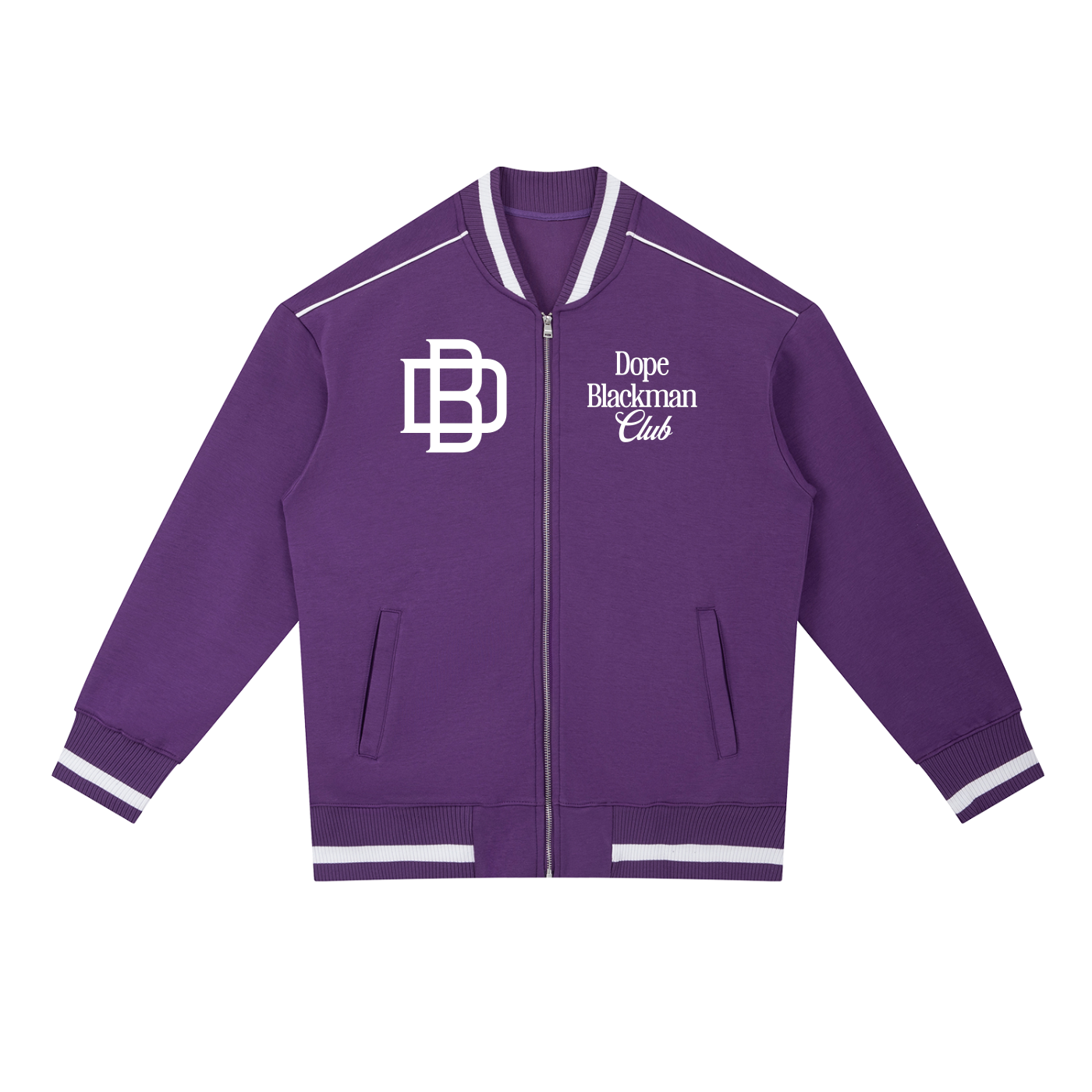 Dope Blackman Club Contrast Piping Zip Bomber Jacket