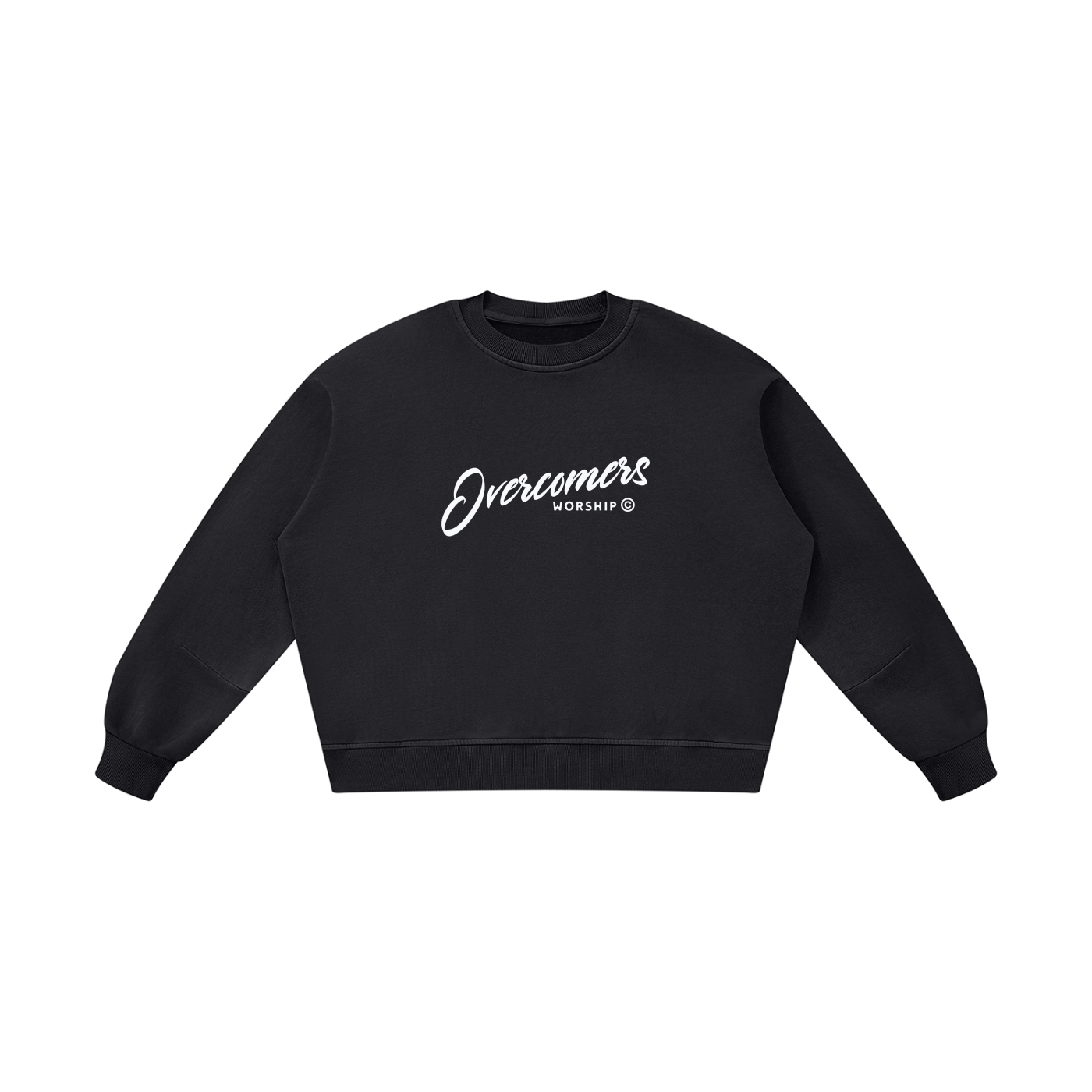 Overcomers Worship Vintage Washed Boxy Sweatshirt