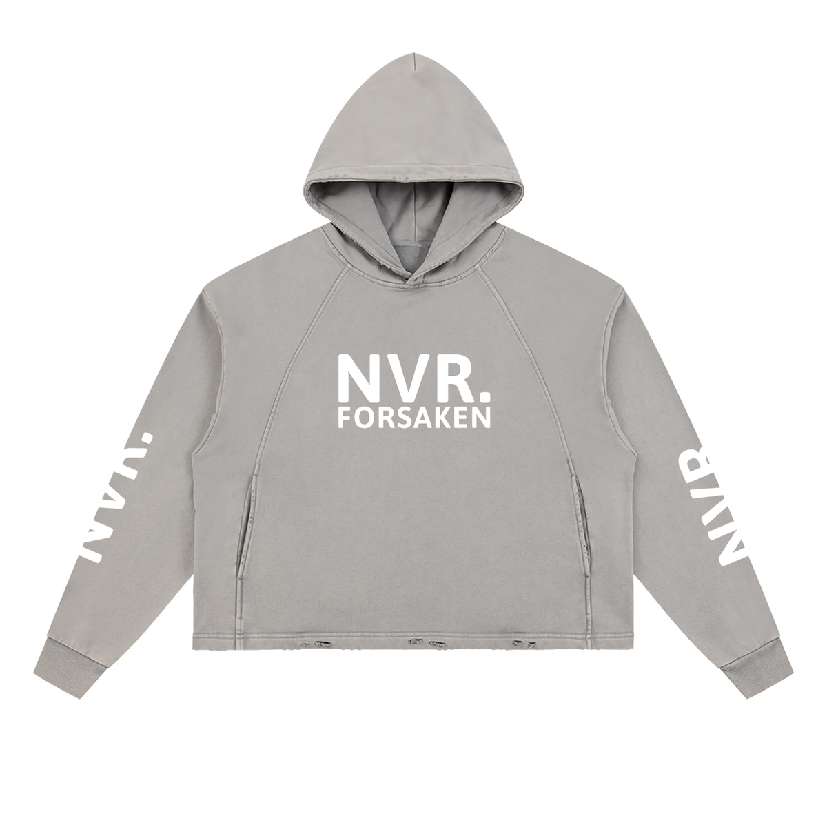 Vintage Washed Frayed-Hem Hoodie (NVR)