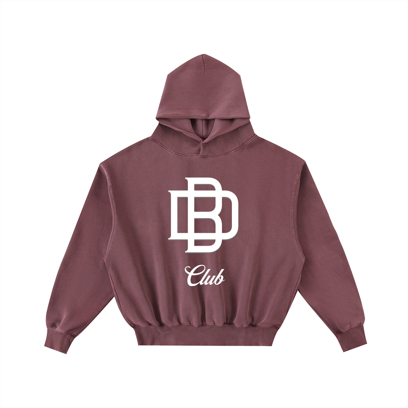 Frayed Enzyme Washed Fleece Hoodie