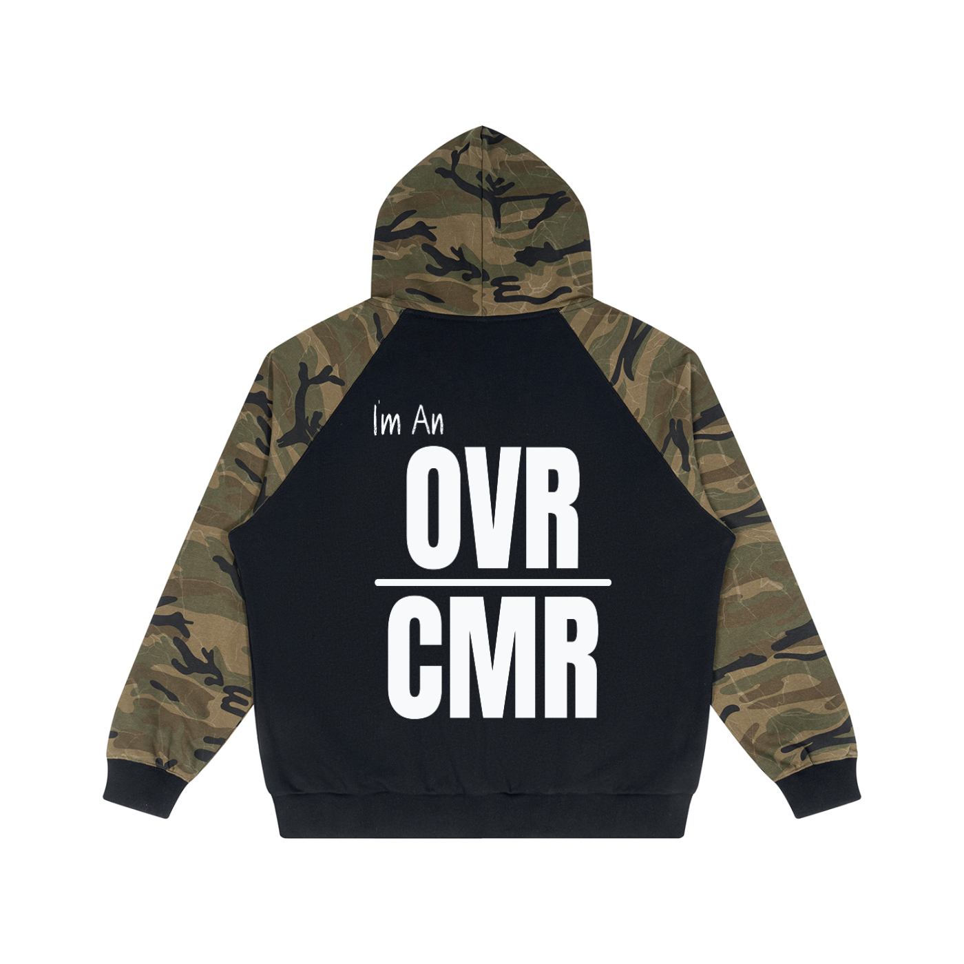 Unisex Camo-Splice Raglan Zip Hoodie
