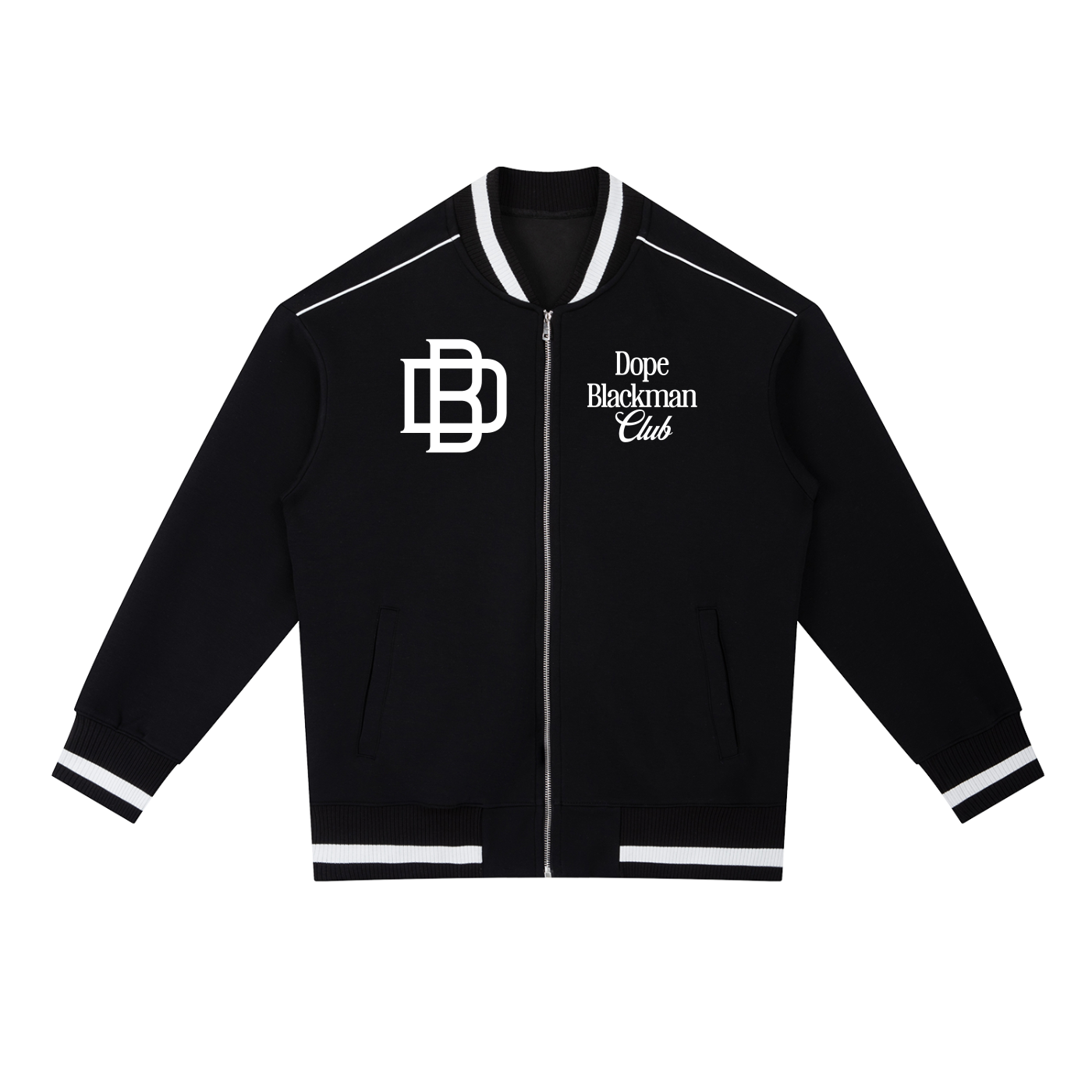Dope Blackman Club Contrast Piping Zip Bomber Jacket