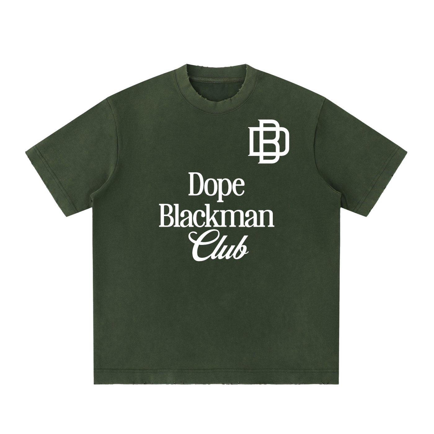 Dope Blackman Club Vintage Washed Frayed T-Shirt