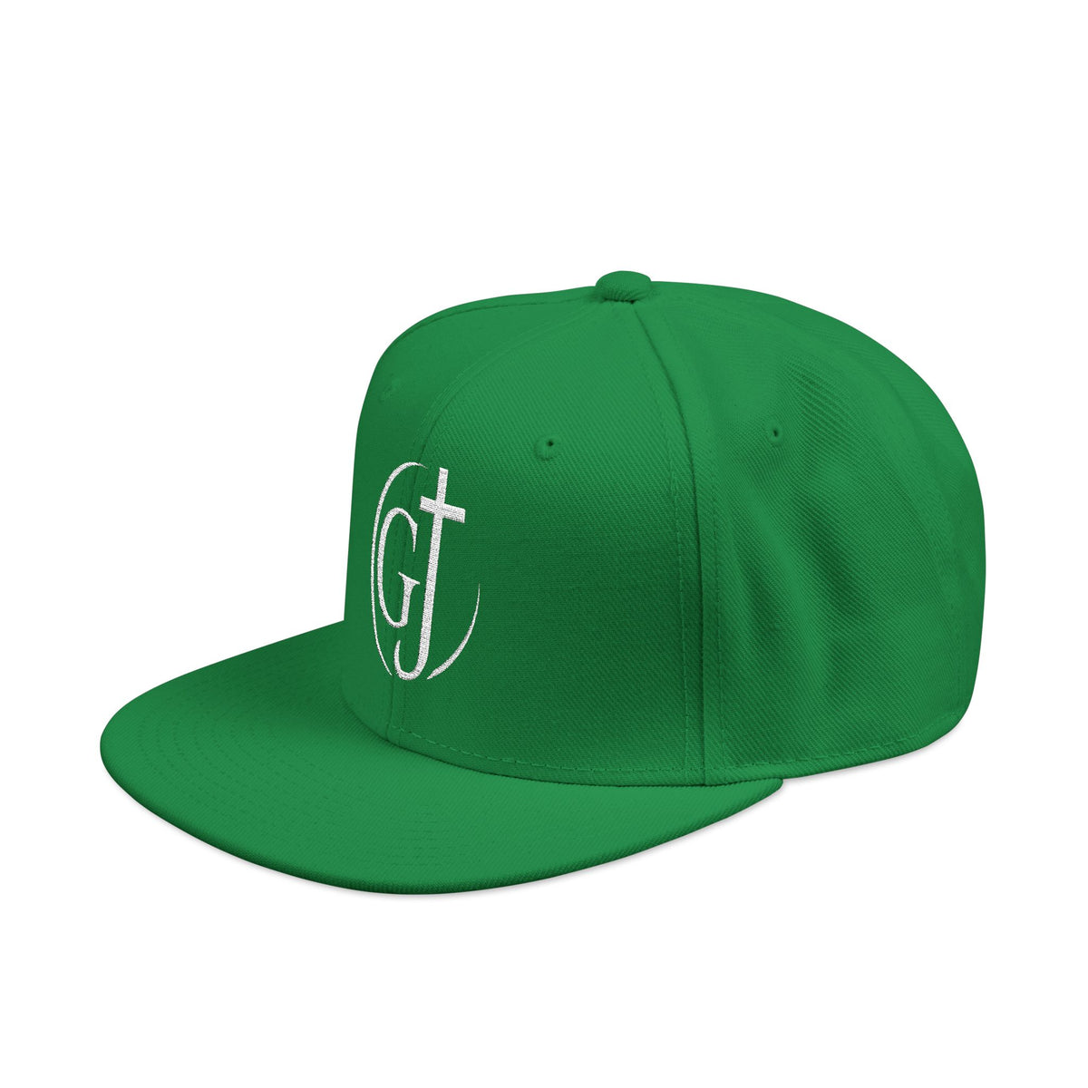 Embroidered GT Script Snapback Hat — Distressed Monogram Baseball Cap