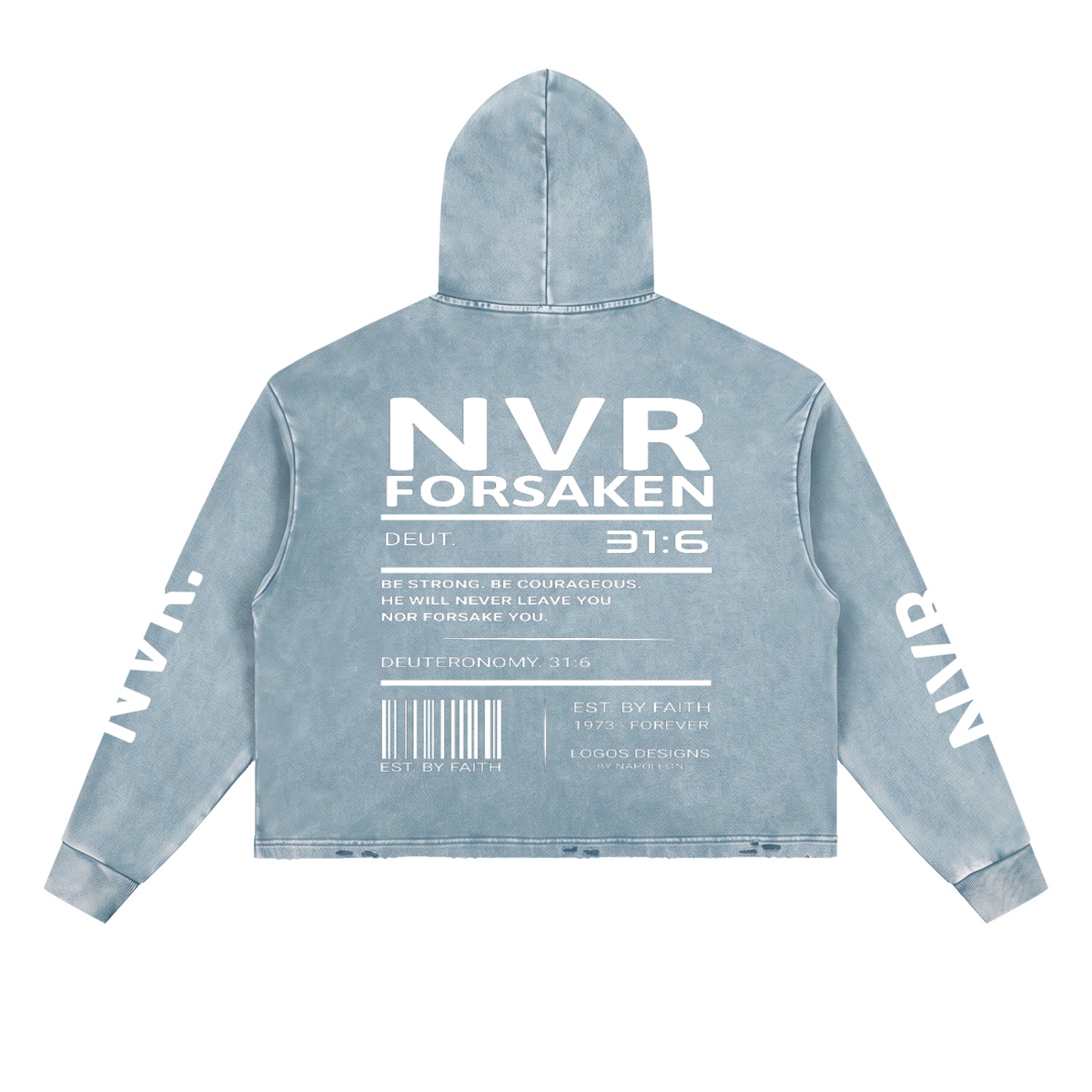 Vintage Washed Frayed-Hem Hoodie (NVR)