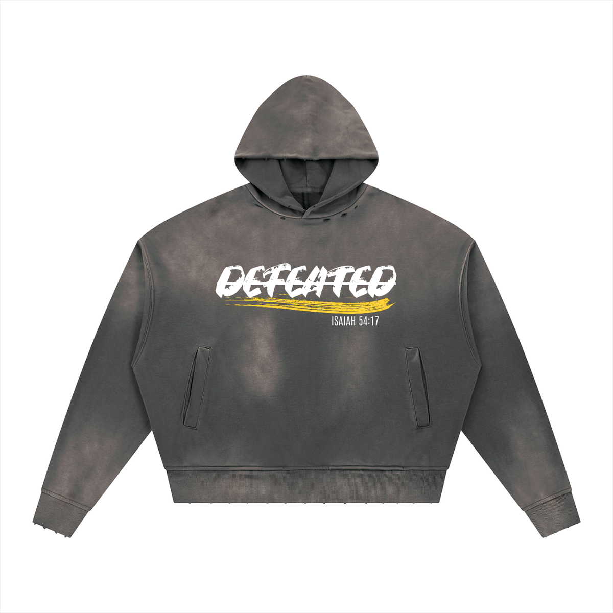 Unisex Sunfade Distressed Boxy Hoodie (Undefeated)