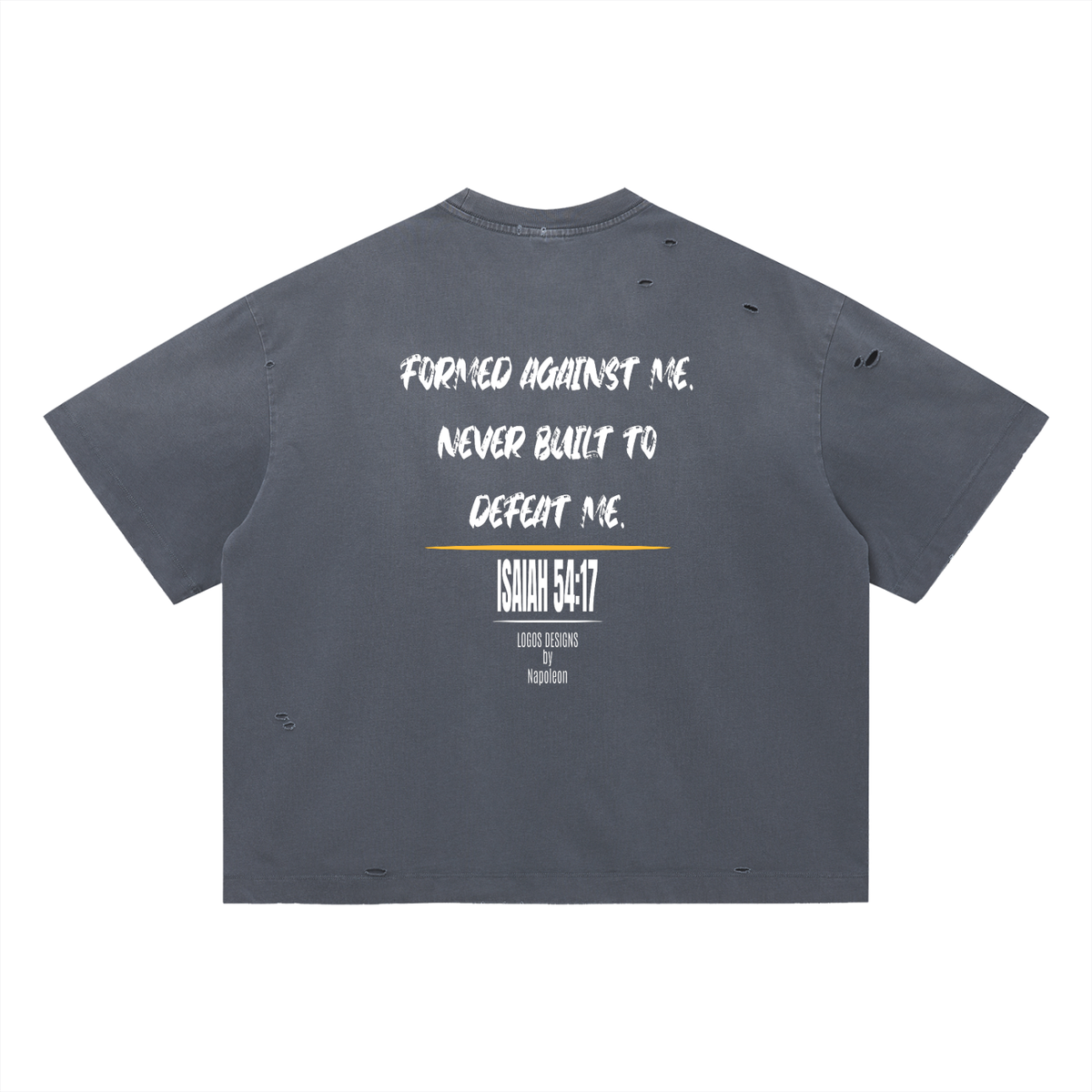 Vintage Washed Distressed Boxy Oversized T-Shirt (UNDEFEATED)
