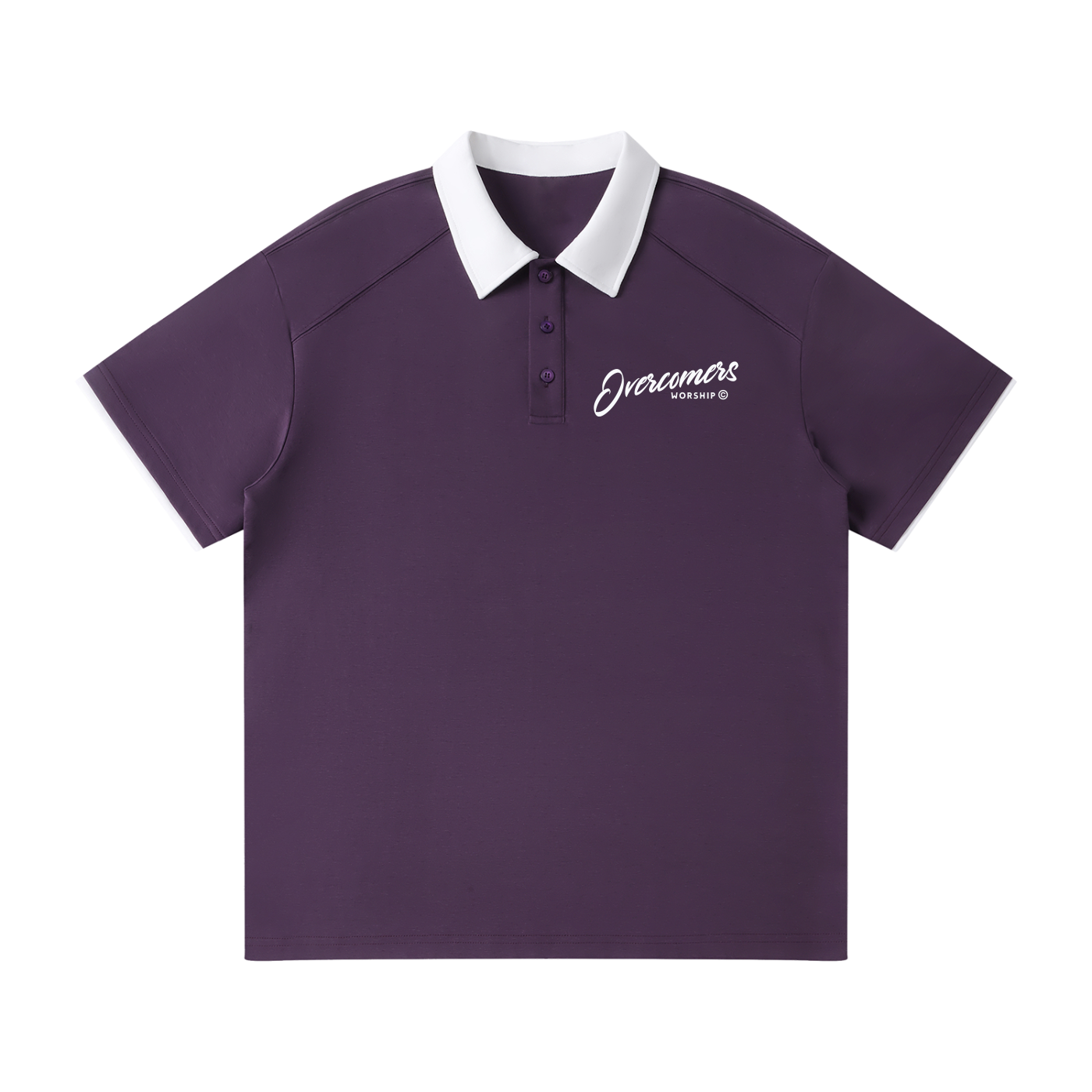 Overcomers Worship Contrast Collar Raglan Polo