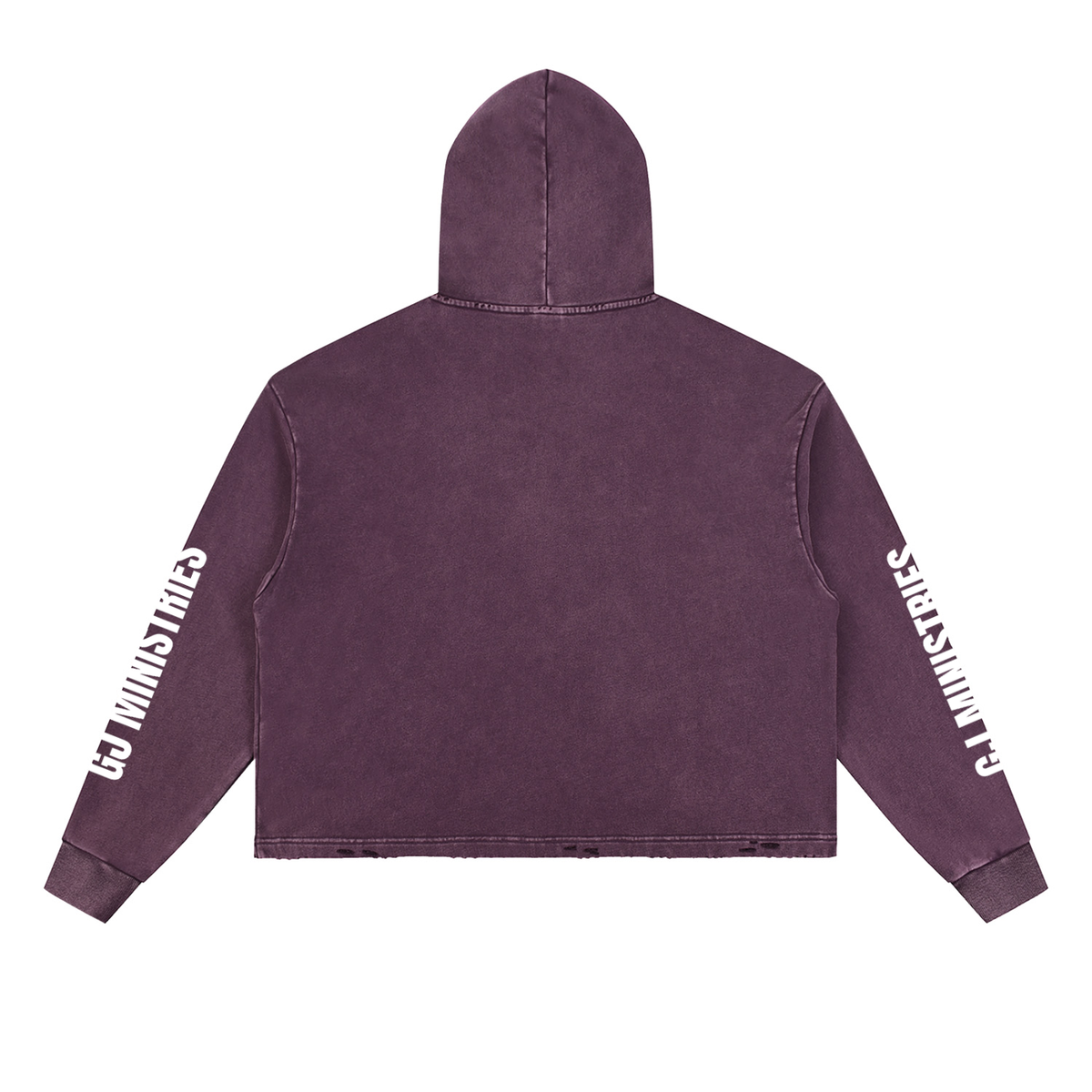 Vintage Washed Frayed-Hem Hoodie (GJ)