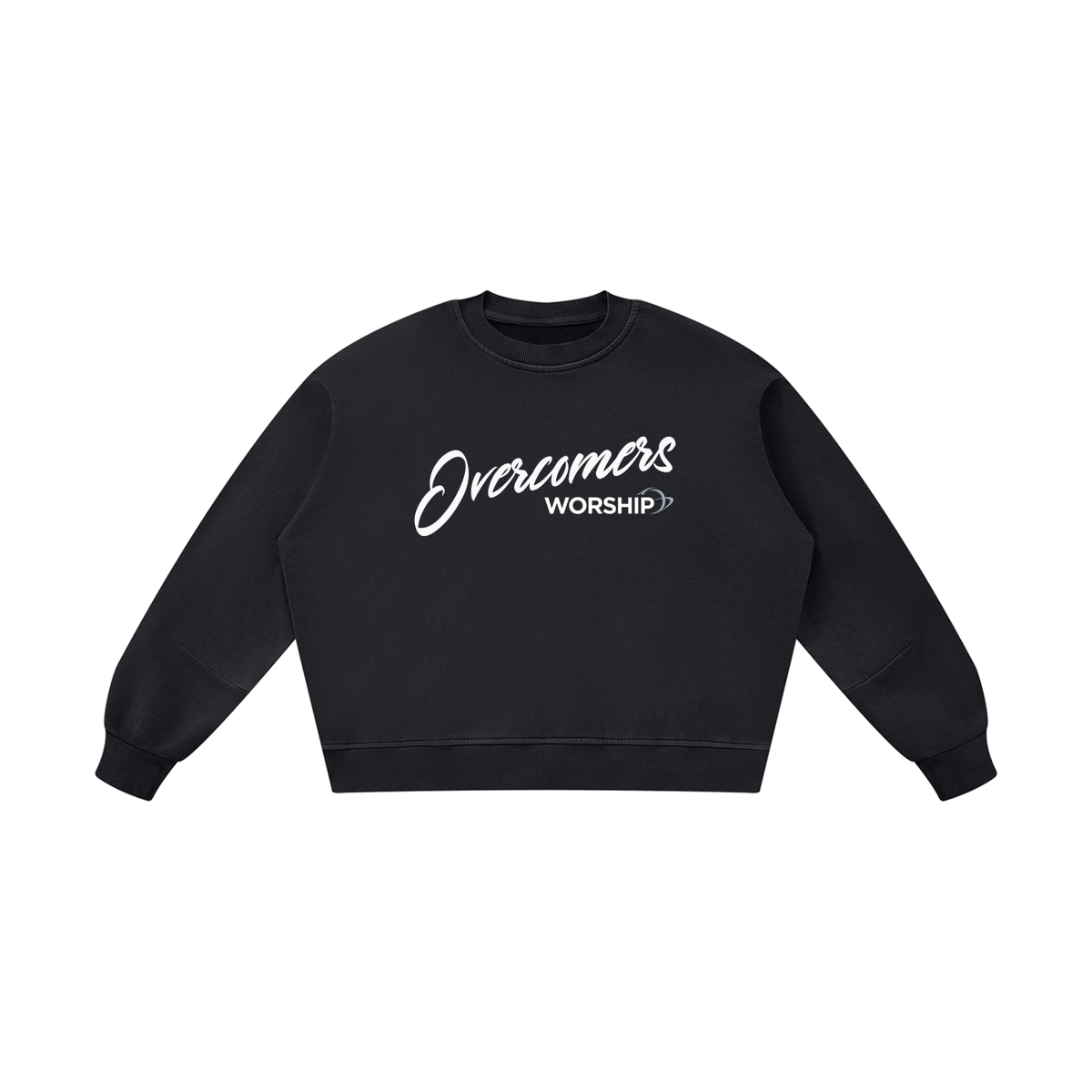 Overcomers Worship Vintage Washed Boxy Sweatshirt