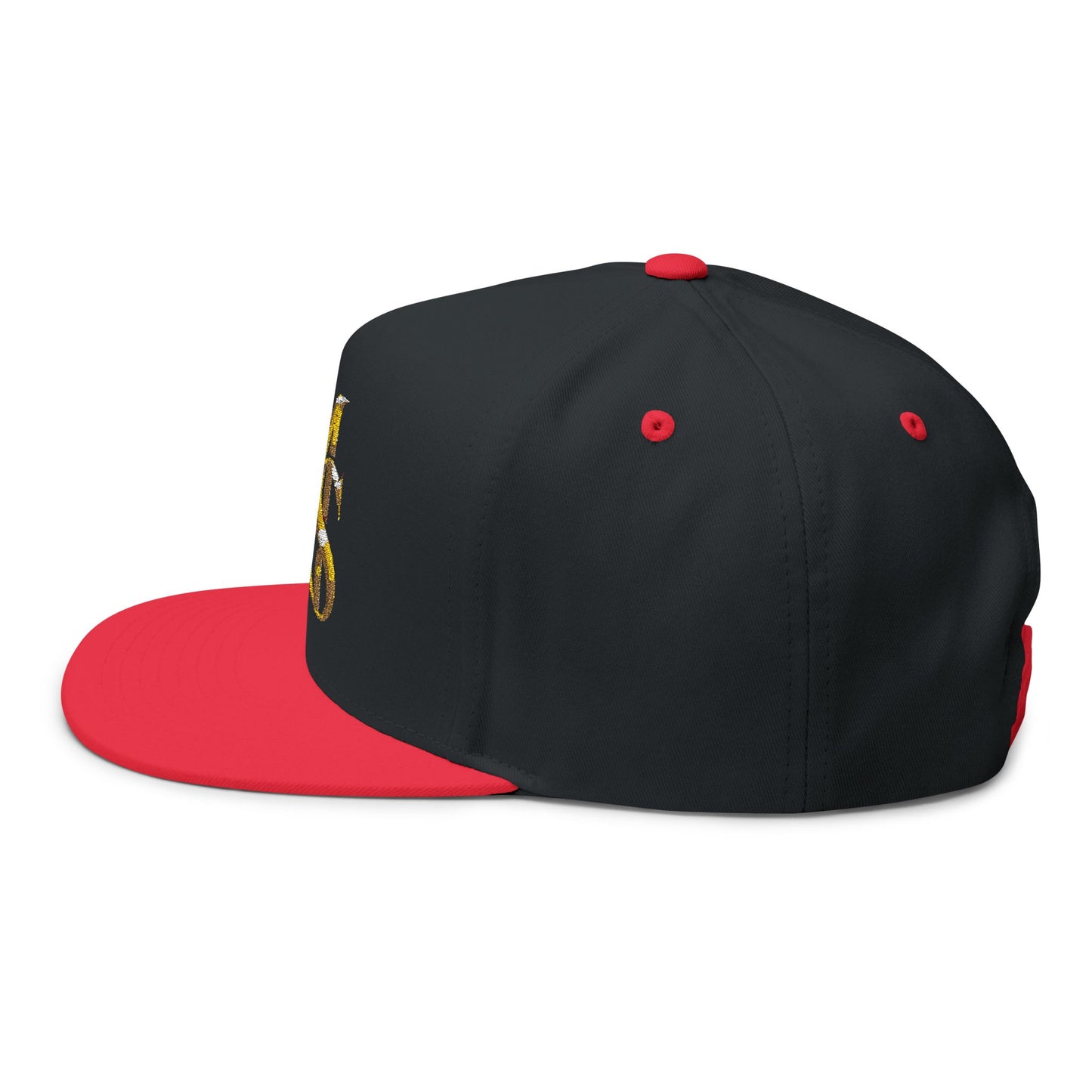 MS Embroidered Gold Monogram Flat Bill Cap