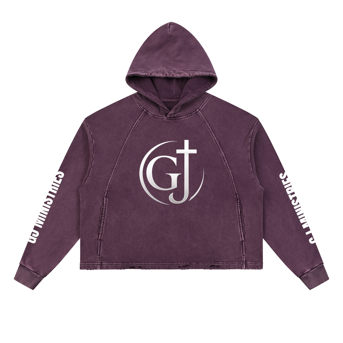 Vintage Washed Frayed-Hem Hoodie (GJ)