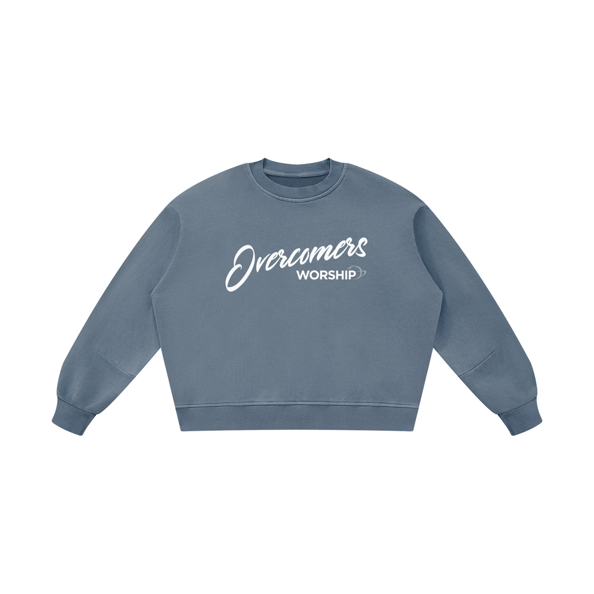 Overcomers Worship Vintage Washed Boxy Sweatshirt