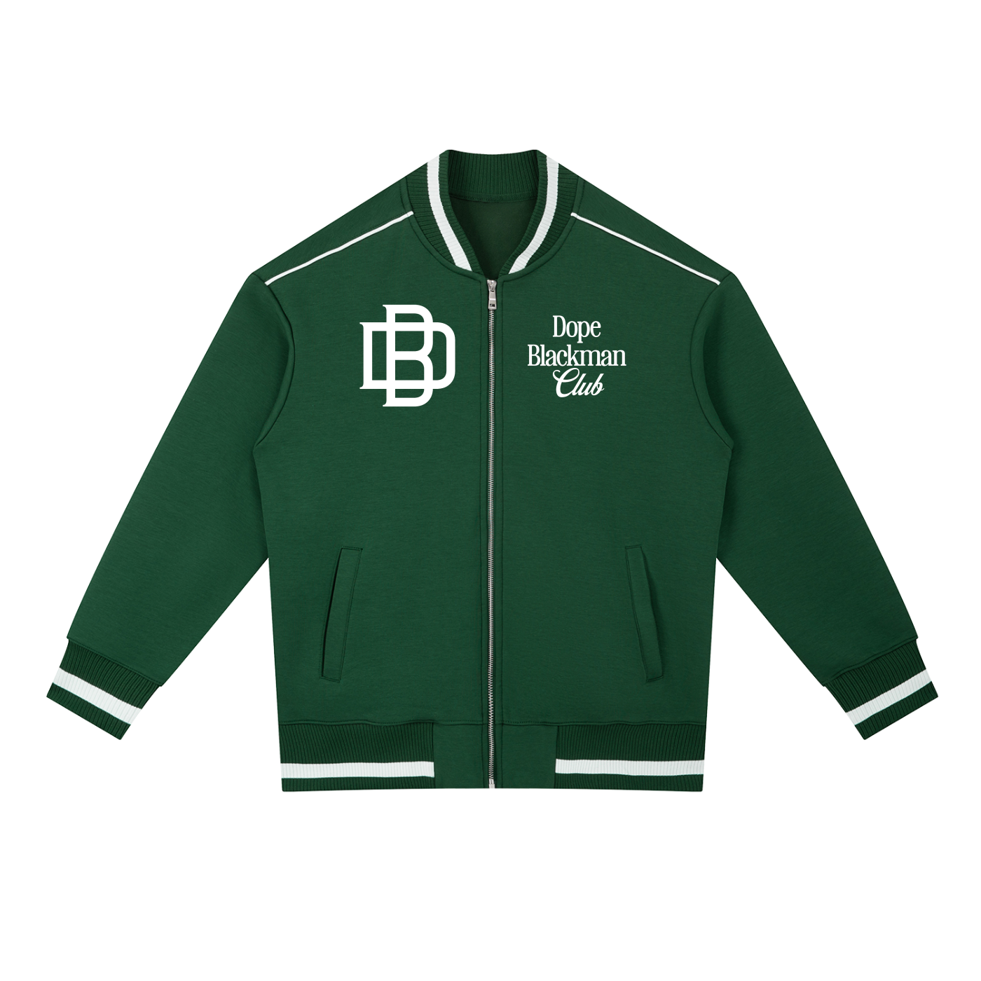 Dope Blackman Club Contrast Piping Zip Bomber Jacket