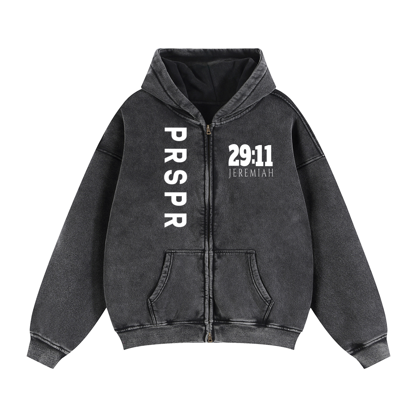 Zip-Through Boxy Fleece Hoodie