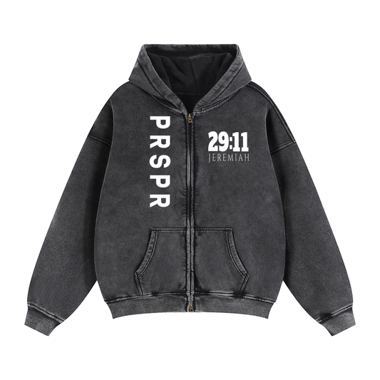 Zip-Through Boxy Fleece Hoodie
