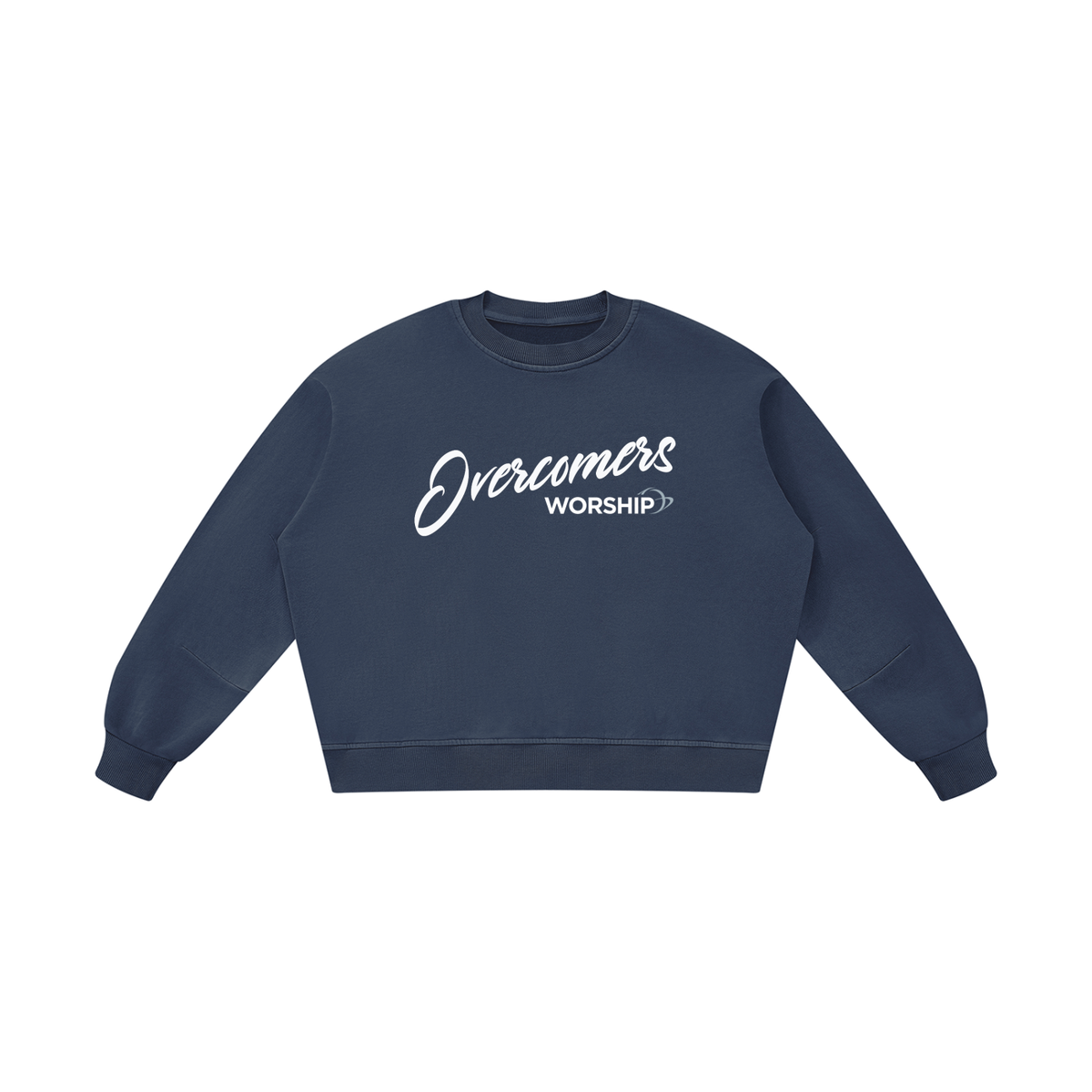 Overcomers Worship Vintage Washed Boxy Sweatshirt