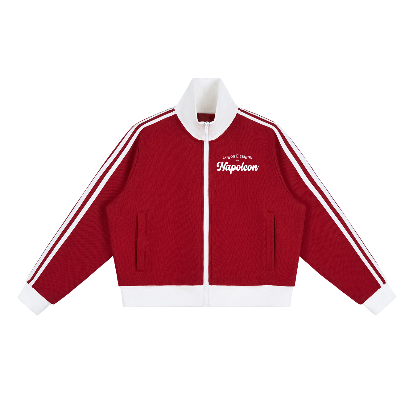Women's Contrast Side Stripe Fleece Cropped Track Jacket