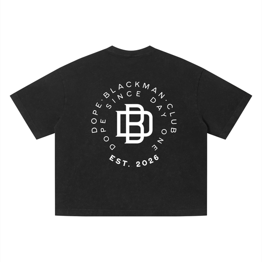 Dope Blackman Club Unisex Vintage Wash Boxy T-Shirt