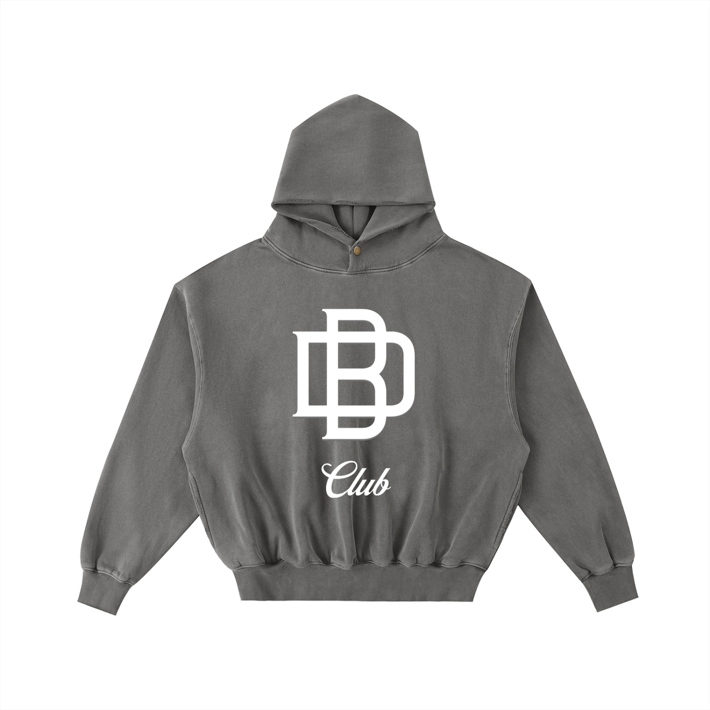 Frayed Enzyme Washed Fleece Hoodie