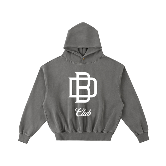 Frayed Enzyme Washed Fleece Hoodie