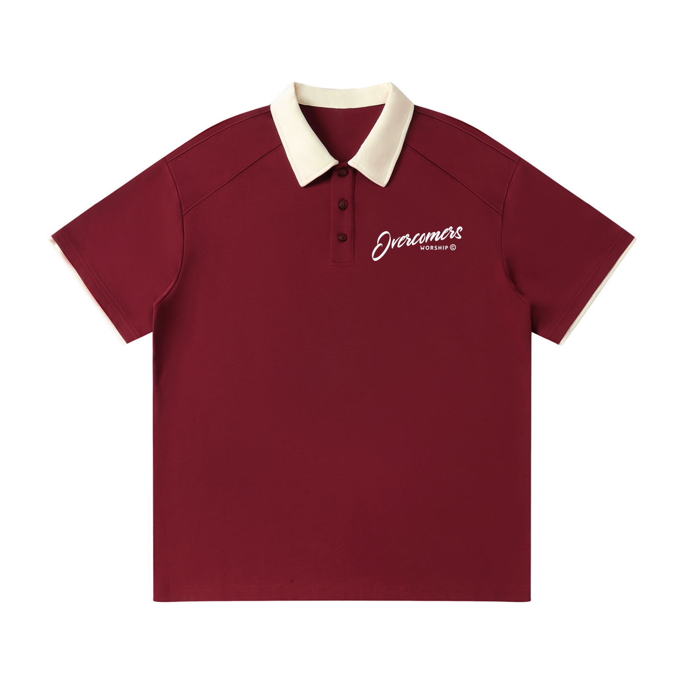 Overcomers Worship Contrast Collar Raglan Polo