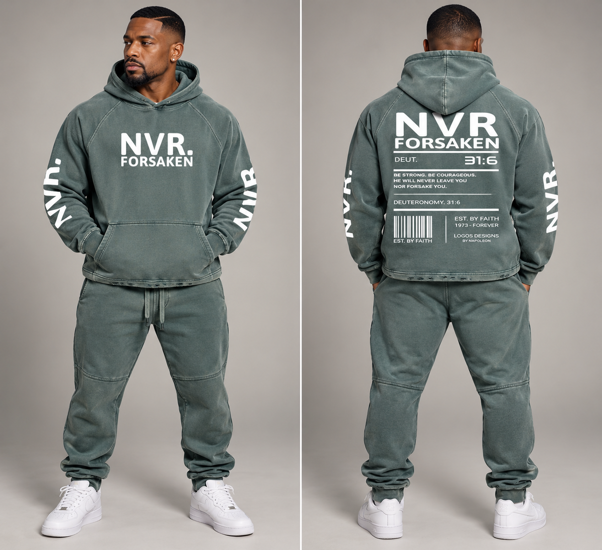Vintage Washed Frayed-Hem Hoodie (NVR)