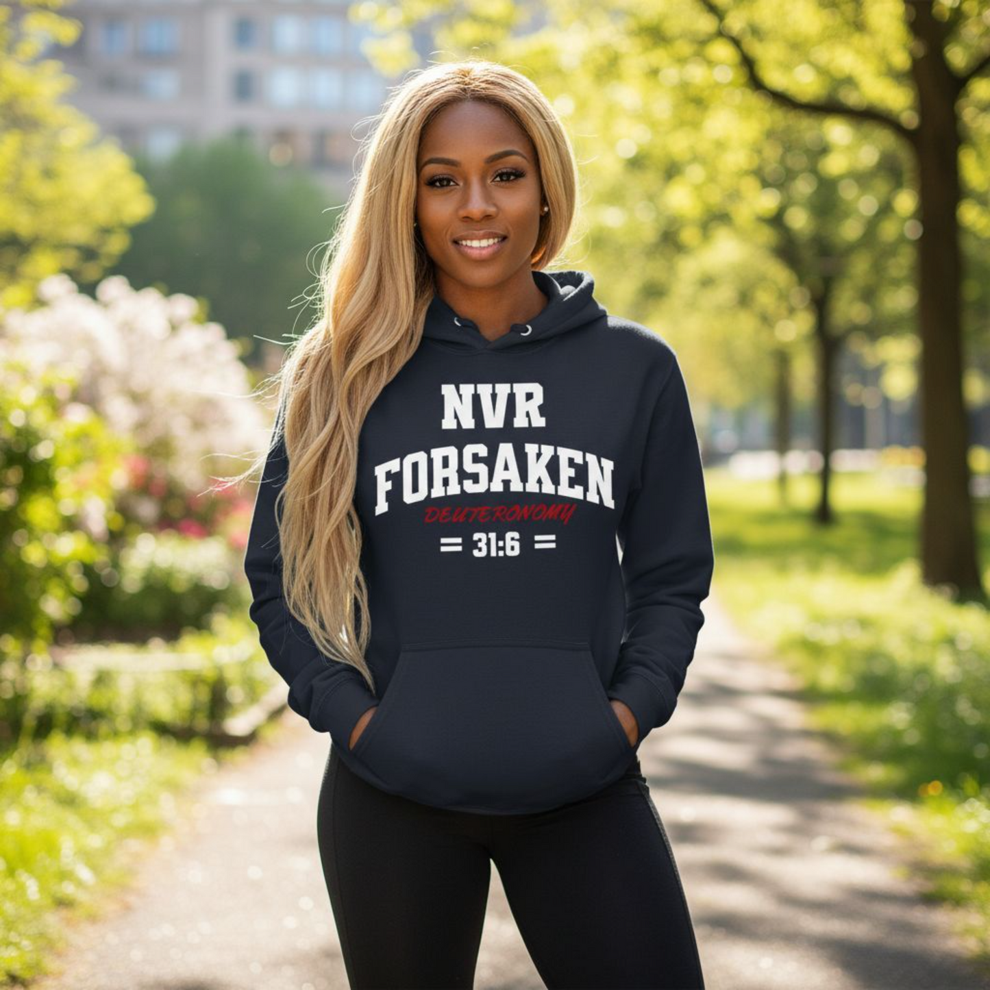 LOGOS Designs "NVR FORSAKEN" Hoodie (White Edition)