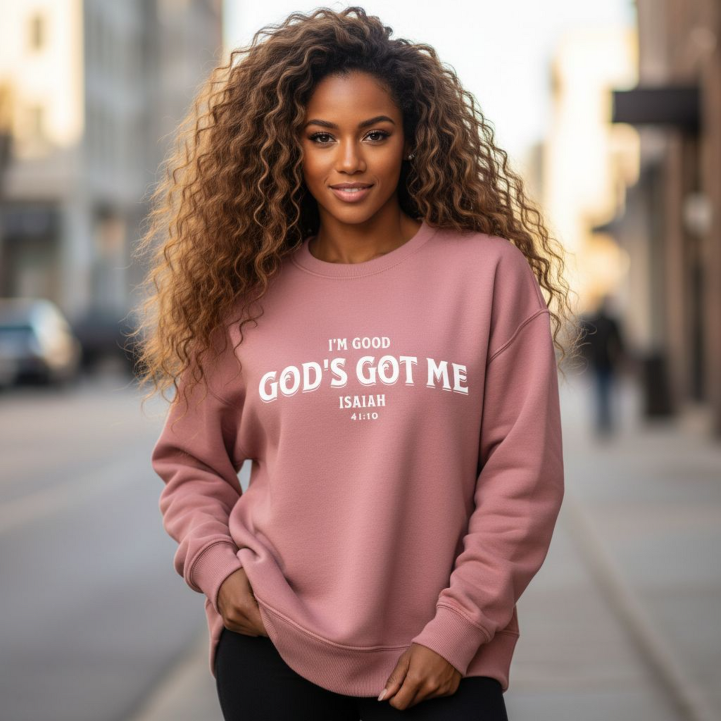 LOGOS Designs "God's Got Me" Women's Oversized Fleece Sweatshirt