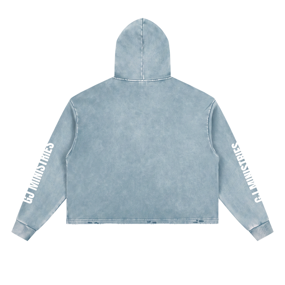 Vintage Washed Frayed-Hem Hoodie (GJ)